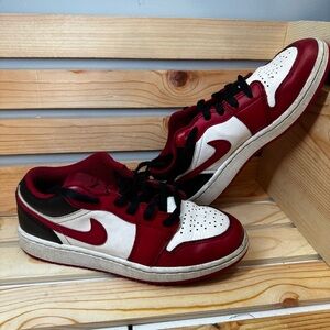 Nike Air Jordan 1 Low White/Red Shoes 4.5Y/6 Womens‎ 553560-163 Chicago Bulls